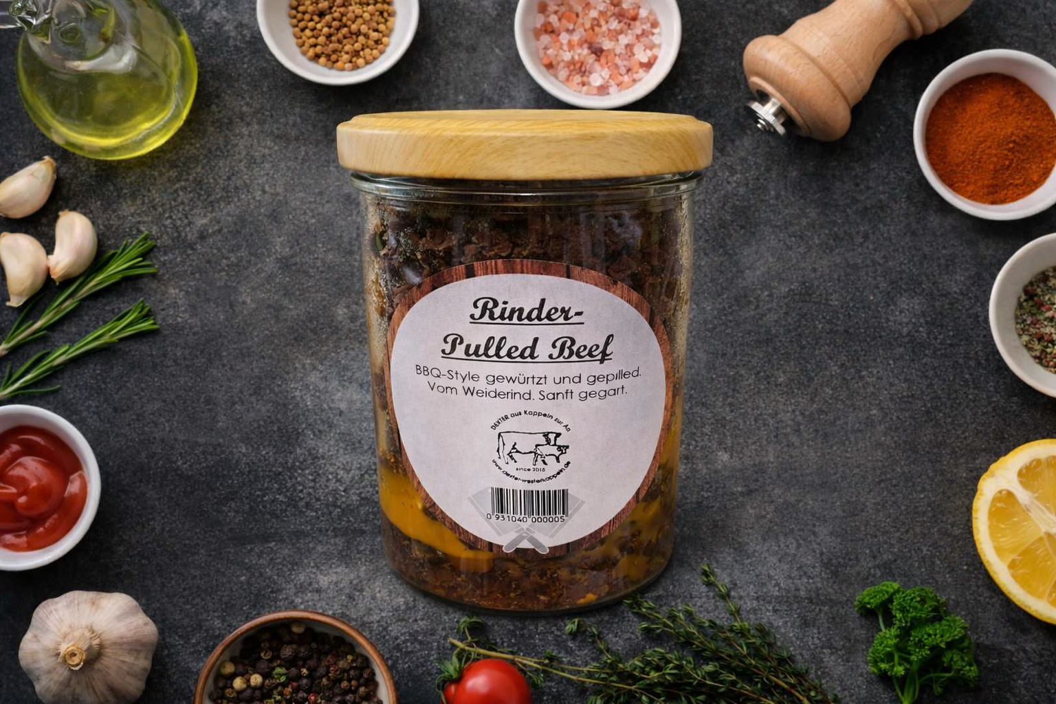 🍖 Pulled Beef vom Rind (400g) im Glas
